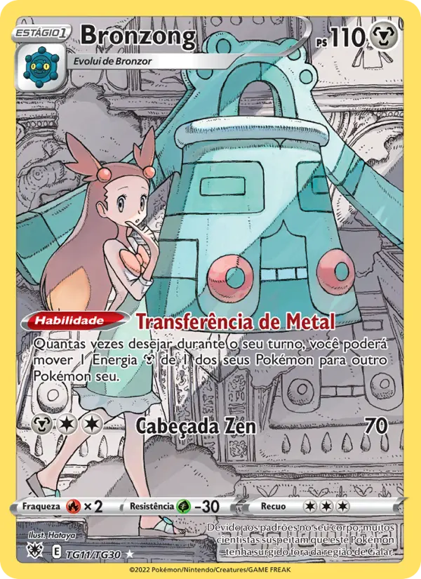 Carta Bronzong, número TG11/30 da coleção Estrelas Radiantes Galeria de Treinador