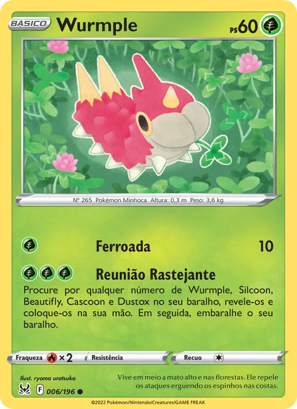 Carta Wurmple, número 006/196 da coleção Origem Perdida