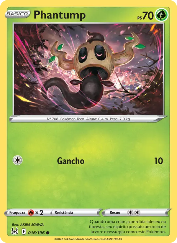 Carta Phantump, número 016/196 da coleção Origem Perdida