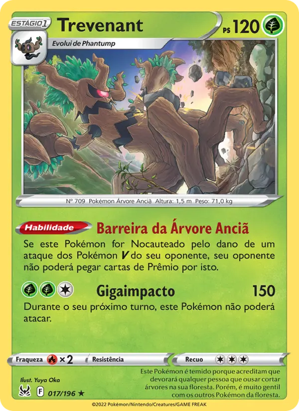 Carta Trevenant, número 017/196 da coleção Origem Perdida