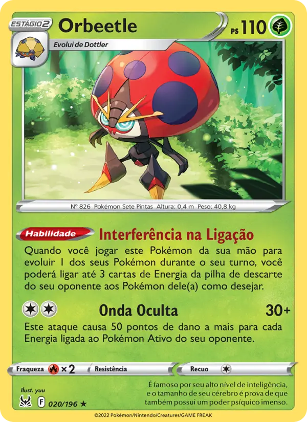 Carta Orbeetle, número 020/196 da coleção Origem Perdida