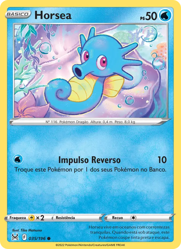 Carta Horsea, número 035/196 da coleção Origem Perdida