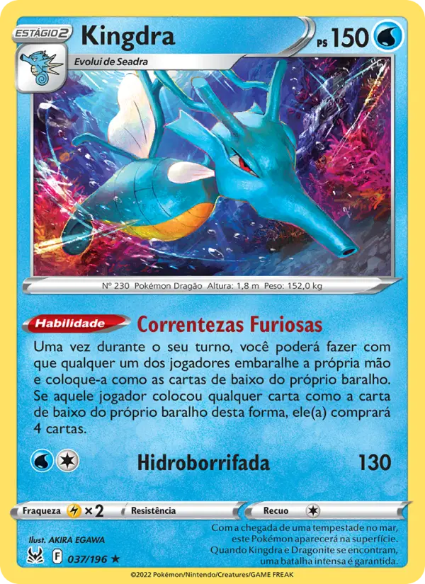 Carta Kingdra, número 037/196 da coleção Origem Perdida