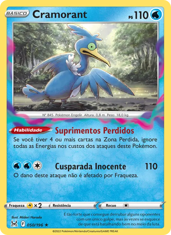 Carta Cramorant, número 050/196 da coleção Origem Perdida