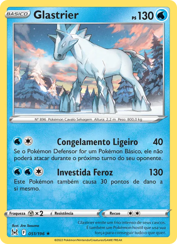 Carta Glastrier, número 051/196 da coleção Origem Perdida