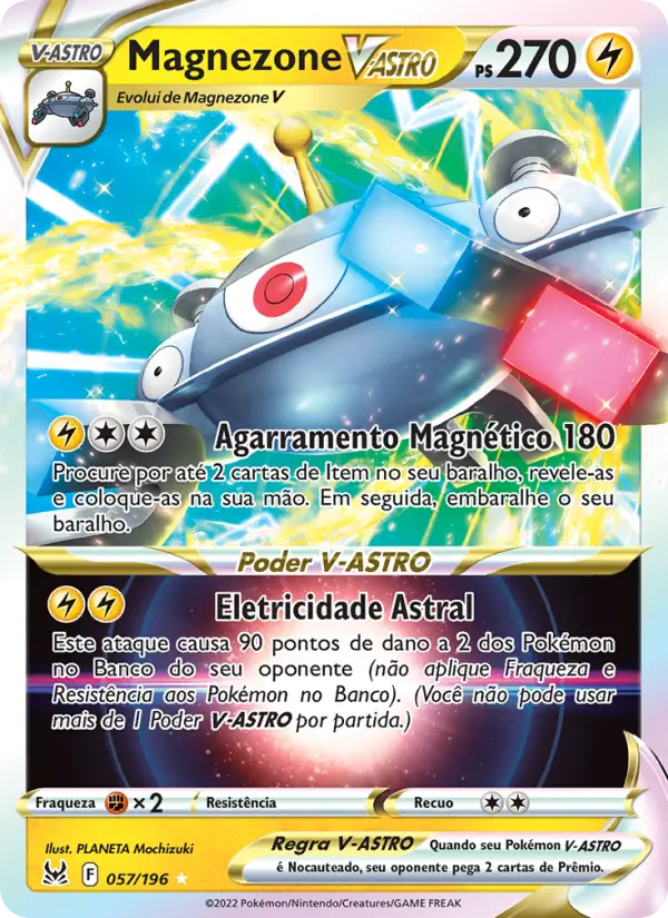 Carta Magnezone V-ASTRO, número 057/196 da coleção Origem Perdida