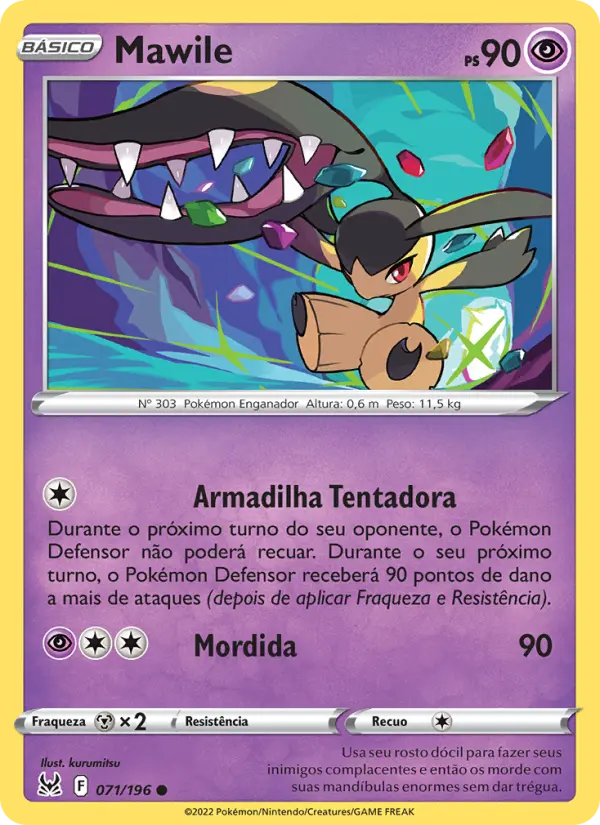 Carta Mawile, número 071/196 da coleção Origem Perdida
