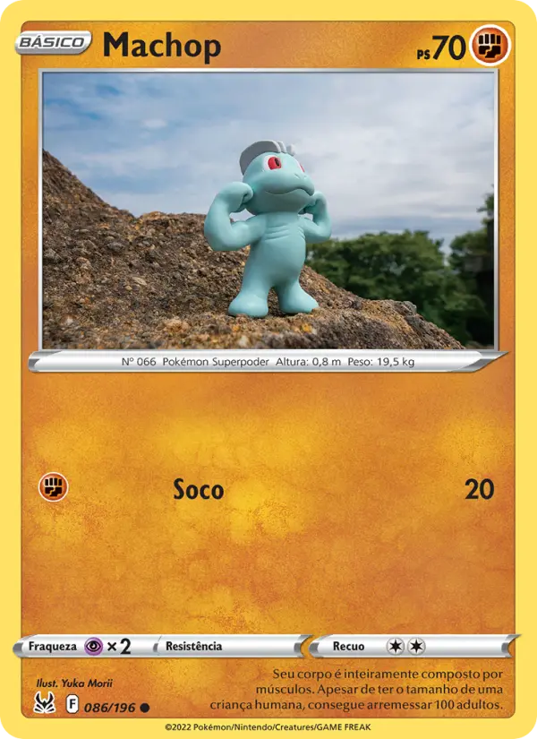 Carta Machop, número 086/196 da coleção Origem Perdida