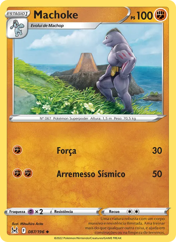 Carta Machoke, número 087/196 da coleção Origem Perdida