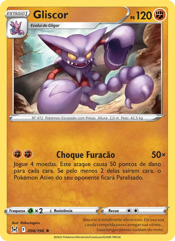 Carta Gliscor, número 096/196 da coleção Origem Perdida