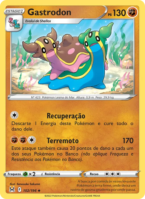 Carta Gastrodon, número 102/196 da coleção Origem Perdida