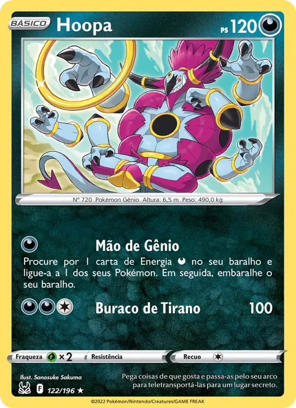 Carta Hoopa, número 122/196 da coleção Origem Perdida