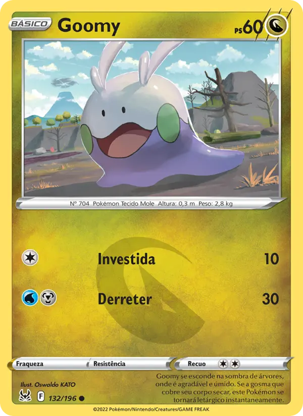 Carta Goomy, número 132/196 da coleção Origem Perdida