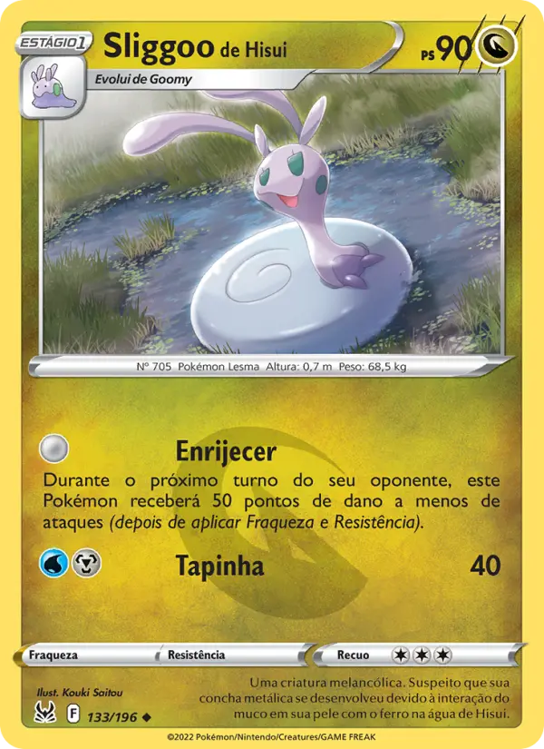Carta Sliggoo de Hisui, número 133/196 da coleção Origem Perdida
