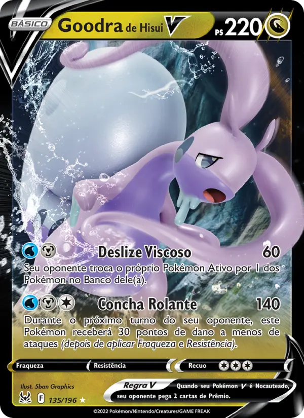 Carta Goodra de Hisui V, número 135/196 da coleção Origem Perdida