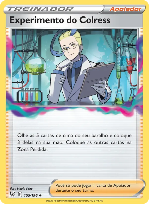 Carta Experimento do Colress, número 155/196 da coleção Origem Perdida