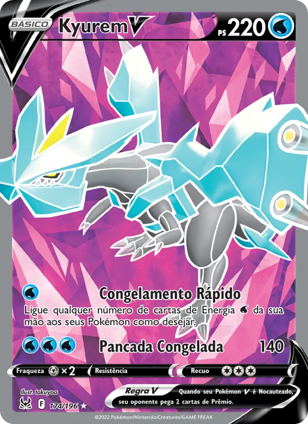 Carta Kyurem V, número 174/196 da coleção Origem Perdida