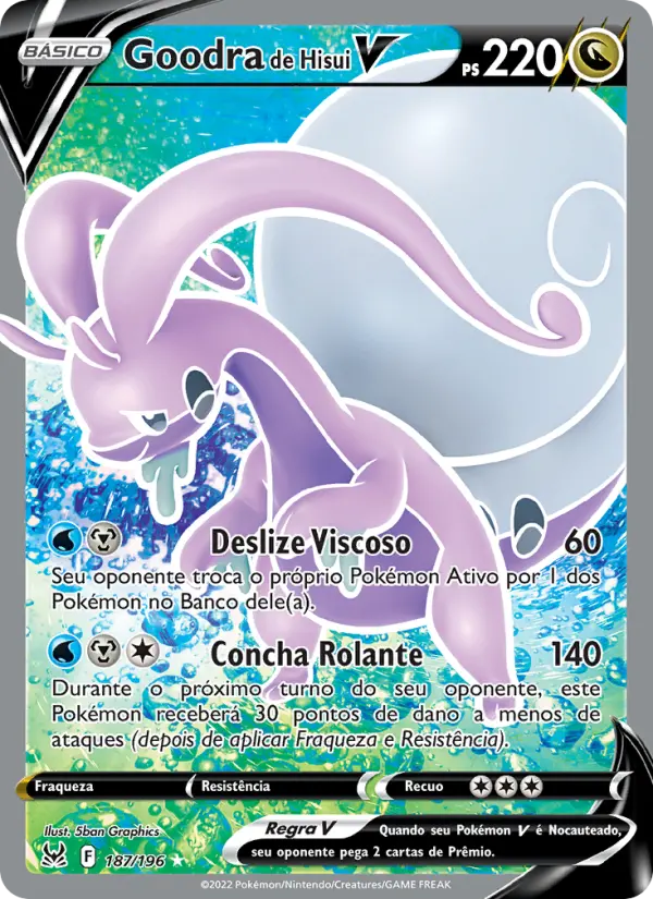 Carta Goodra de Hisui V, número 187/196 da coleção Origem Perdida