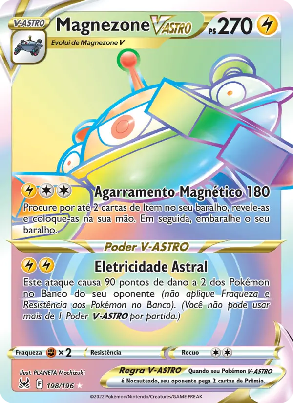 Carta Magnezone V-ASTRO, número 198/196 da coleção Origem Perdida