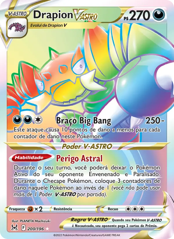Carta Drapion V-ASTRO, número 200/196 da coleção Origem Perdida
