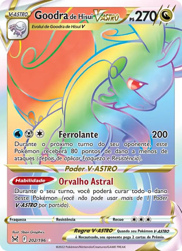 Carta Goodra de Hisui V-ASTRO, número 202/196 da coleção Origem Perdida