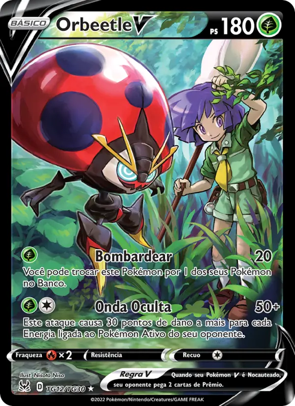 Carta Orbeetle V, número TG12/30 da coleção Origem Perdida Galeria de Treinador