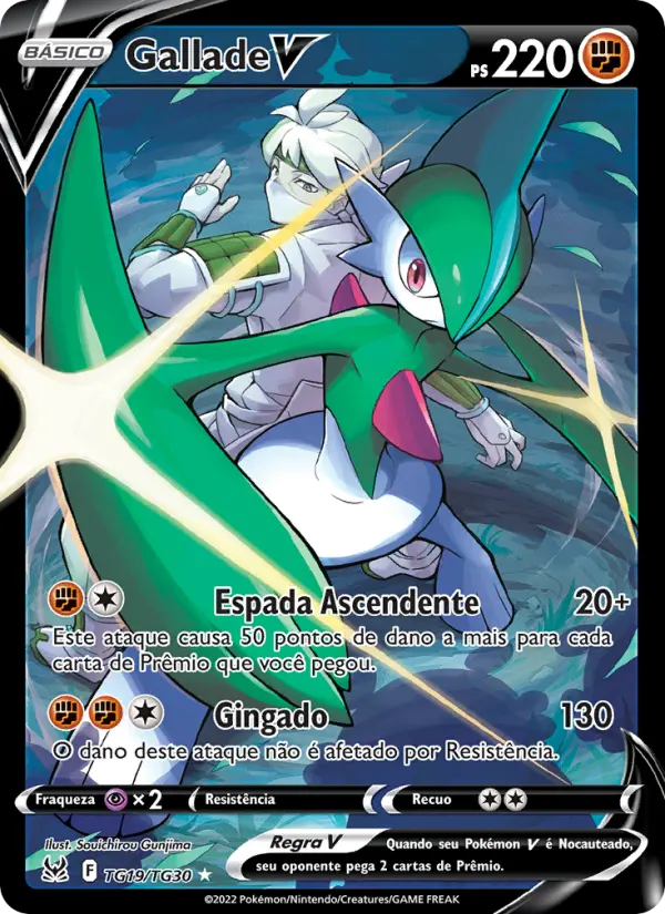 Carta Gallade V, número TG19/30 da coleção Origem Perdida Galeria de Treinador
