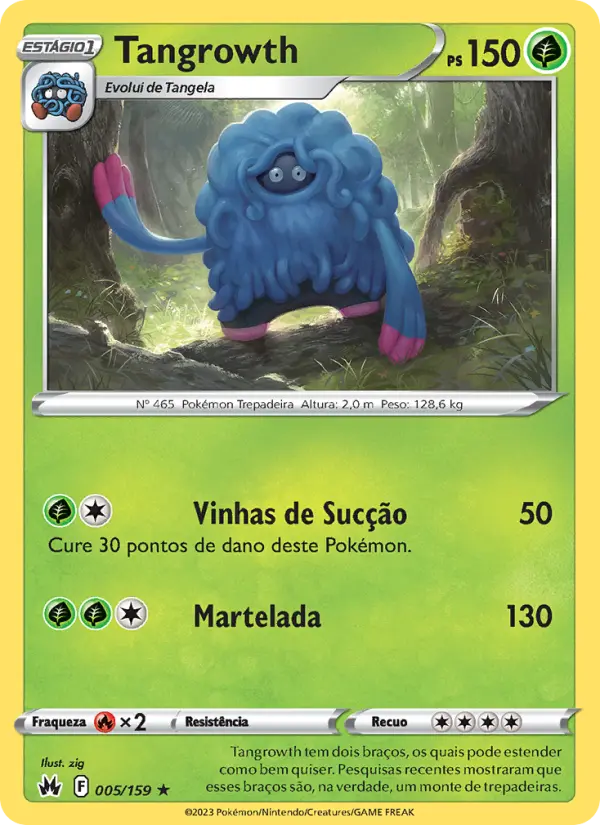 Carta Tangrowth, número 005/159 da coleção Realeza Absoluta