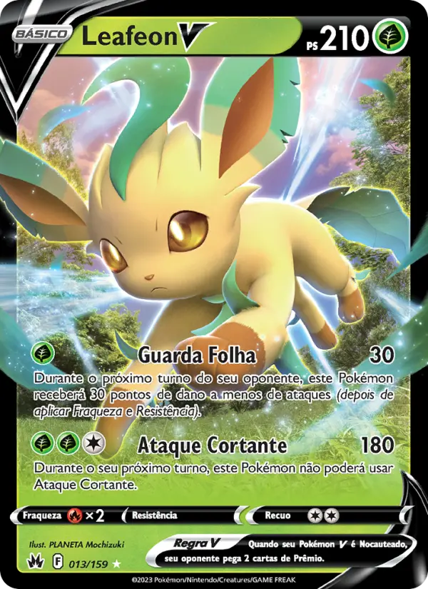 Carta Leafeon V, número 013/159 da coleção Realeza Absoluta