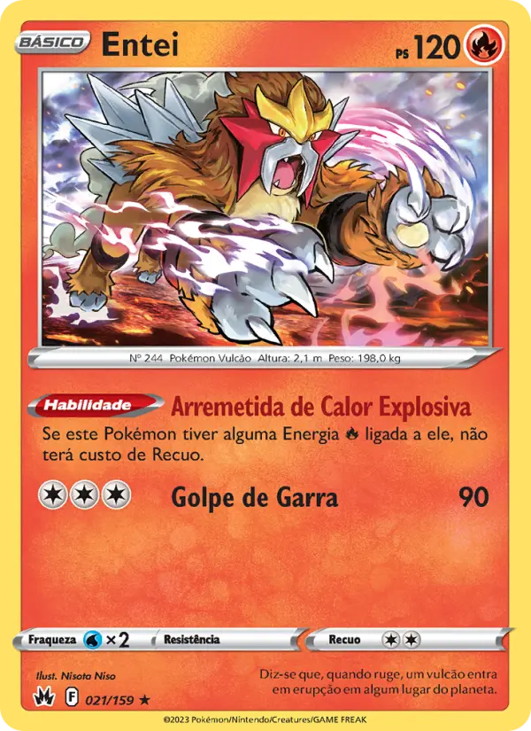 Carta Entei, número 021/159 da coleção Realeza Absoluta