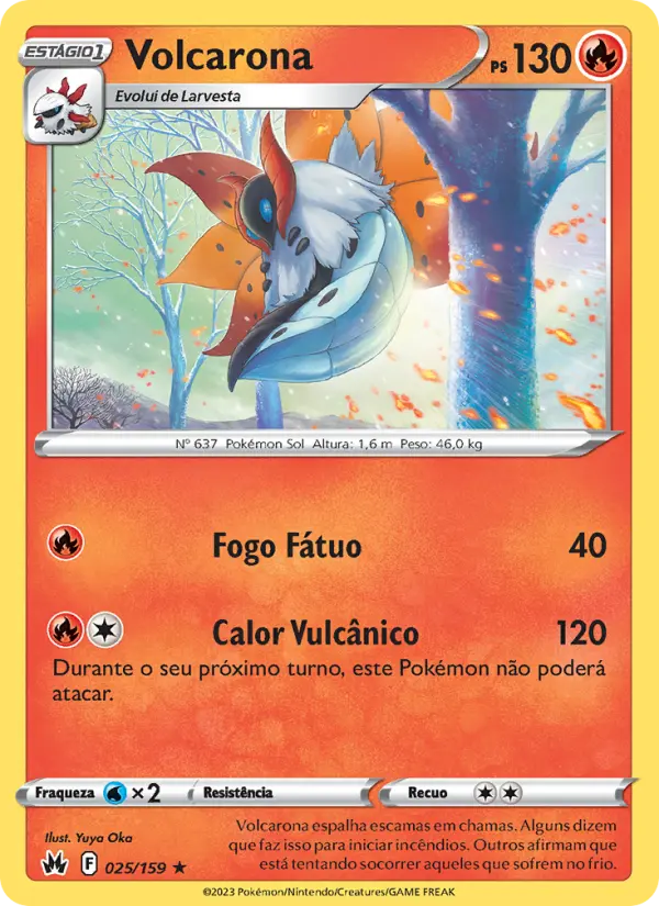 Carta Volcarona, número 025/159 da coleção Realeza Absoluta