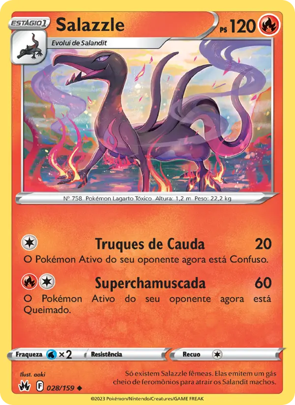 Carta Salazzle, número 028/159 da coleção Realeza Absoluta