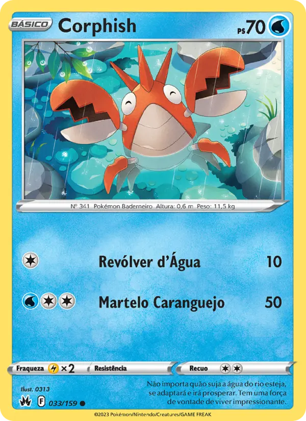 Carta Corphish, número 033/159 da coleção Realeza Absoluta