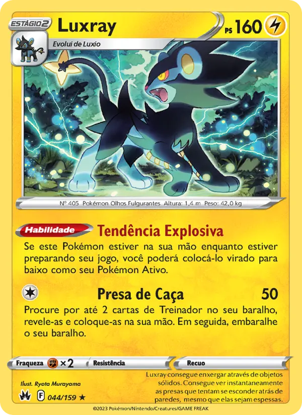 Carta Luxray, número 044/159 da coleção Realeza Absoluta