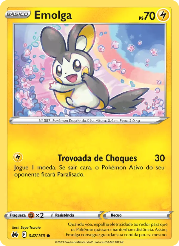 Carta Emolga, número 047/159 da coleção Realeza Absoluta