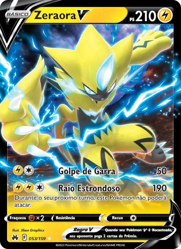 Carta Zeraora V, número 053/159 da coleção Realeza Absoluta