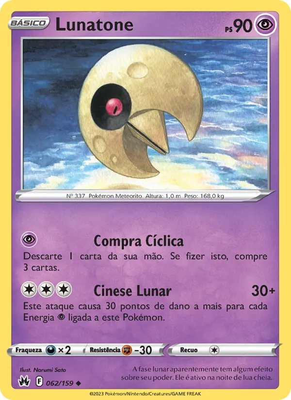 Carta Lunatone, número 062/159 da coleção Realeza Absoluta