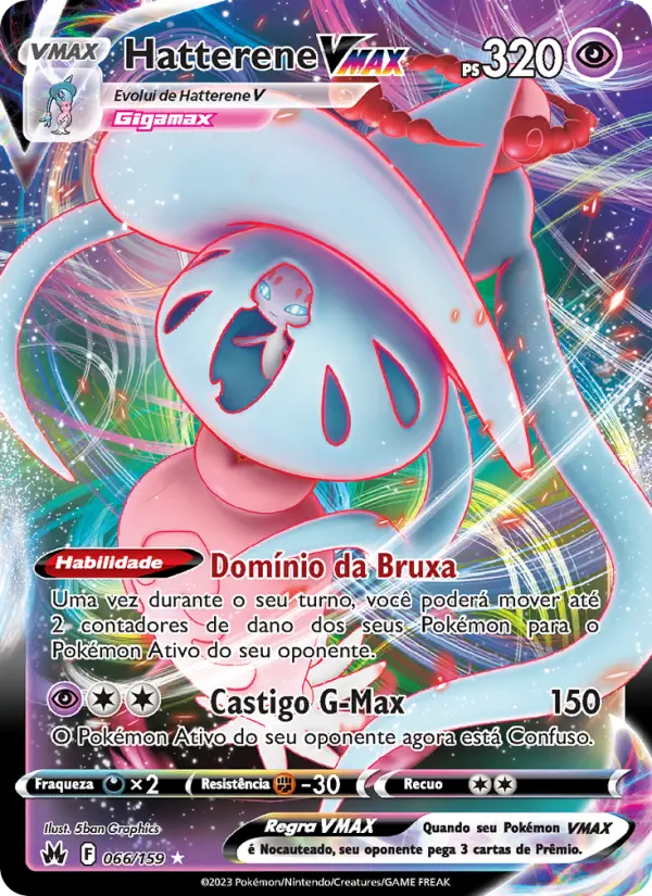 Carta Hatterene VMAX, número 066/159 da coleção Realeza Absoluta