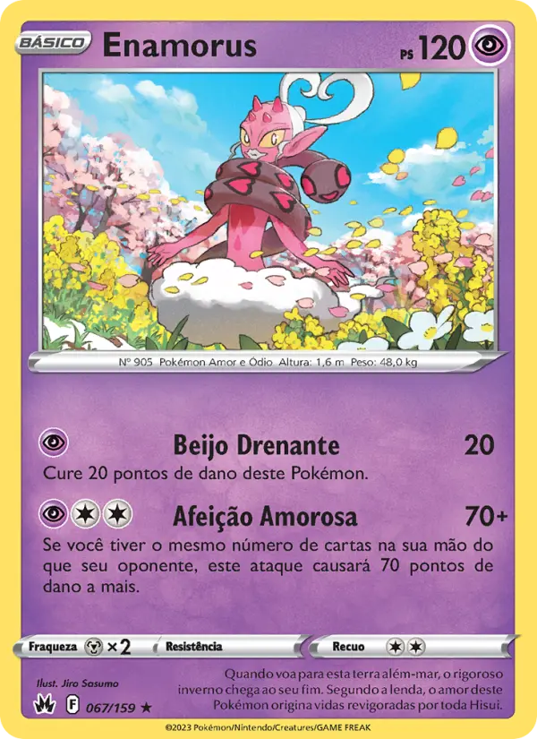 Carta Enamorus, número 067/159 da coleção Realeza Absoluta