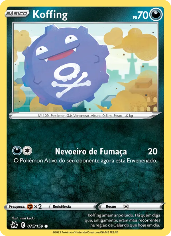 Carta Koffing, número 075/159 da coleção Realeza Absoluta