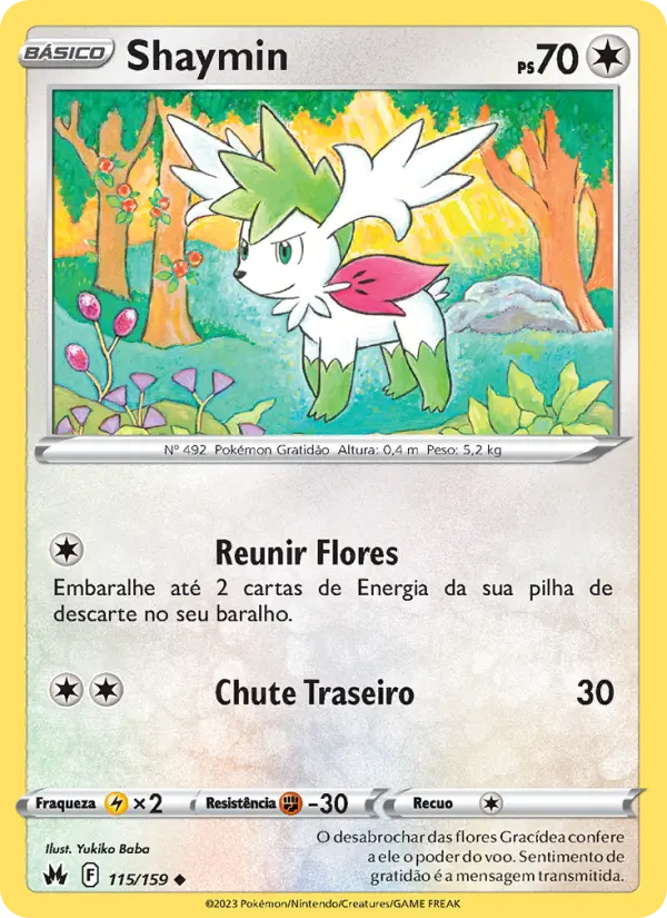 Carta Shaymin, número 115/159 da coleção Realeza Absoluta
