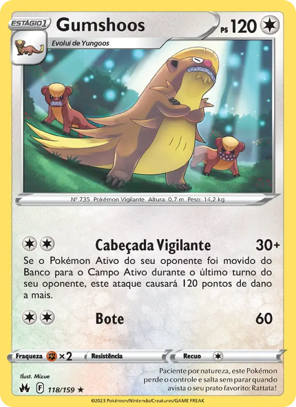 Carta Gumshoos, número 118/159 da coleção Realeza Absoluta