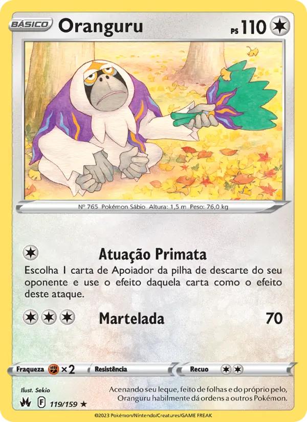 Carta Oranguru, número 119/159 da coleção Realeza Absoluta