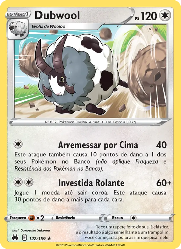 Carta Dubwool, número 122/159 da coleção Realeza Absoluta