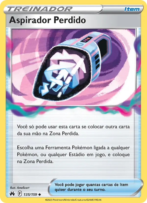 Carta Aspirador Perdido, número 135/159 da coleção Realeza Absoluta