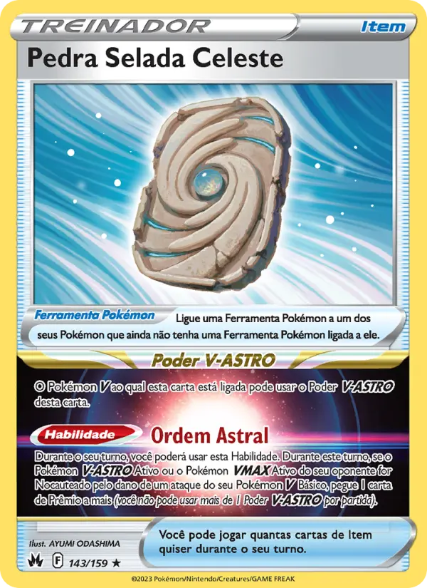 Carta Pedra Selada Celeste, número 143/159 da coleção Realeza Absoluta