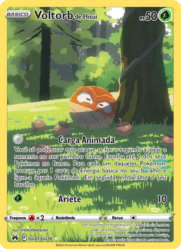 Carta Voltorb de Hisui, número GG01/70 da coleção Realeza Absoluta Galeria de Galar