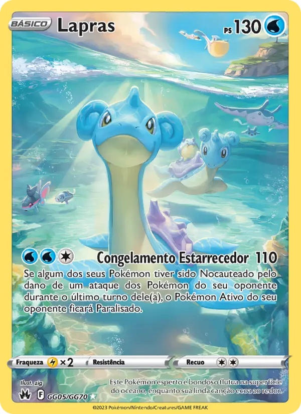 Carta Lapras, número GG05/70 da coleção Realeza Absoluta Galeria de Galar