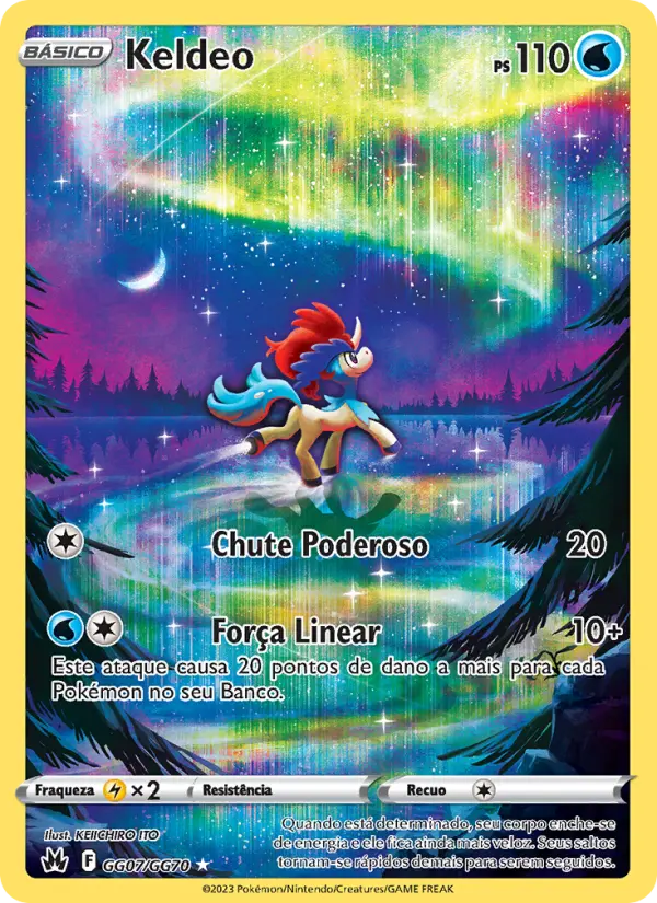 Carta Keldeo, número GG07/70 da coleção Realeza Absoluta Galeria de Galar