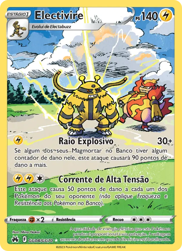 Carta Electivire, número GG08/70 da coleção Realeza Absoluta Galeria de Galar